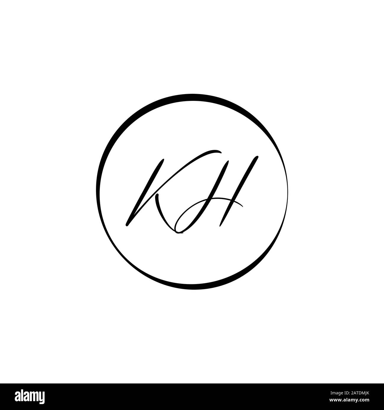 Vektor-Vorlage für KH-Logo-Design mit Anfangsalphabet. Abstraktes KH-Logo Stock Vektor