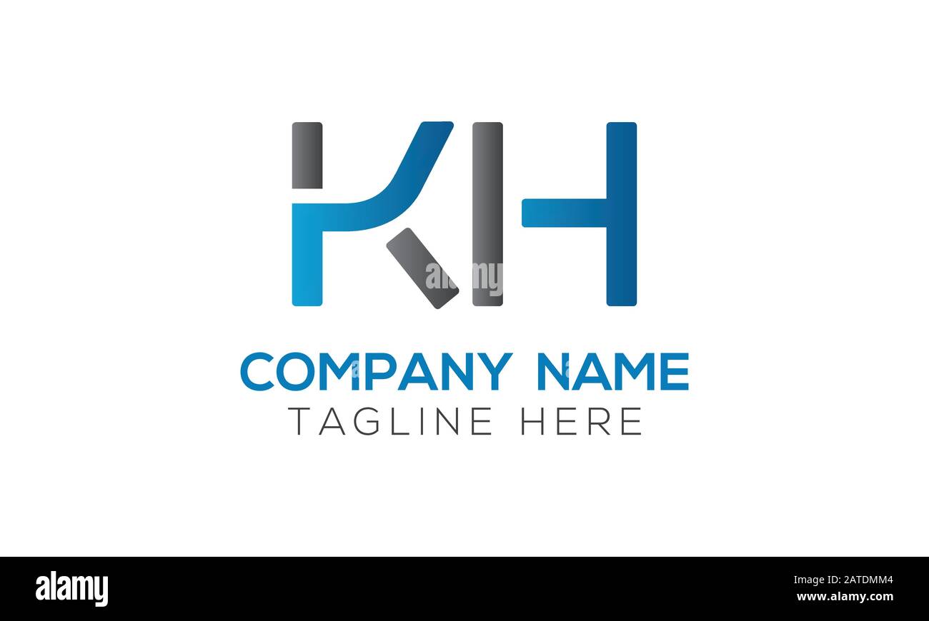 Vektor-Vorlage für KH-Logo-Design mit Anfangsalphabet. Abstraktes KH-Logo Stock Vektor