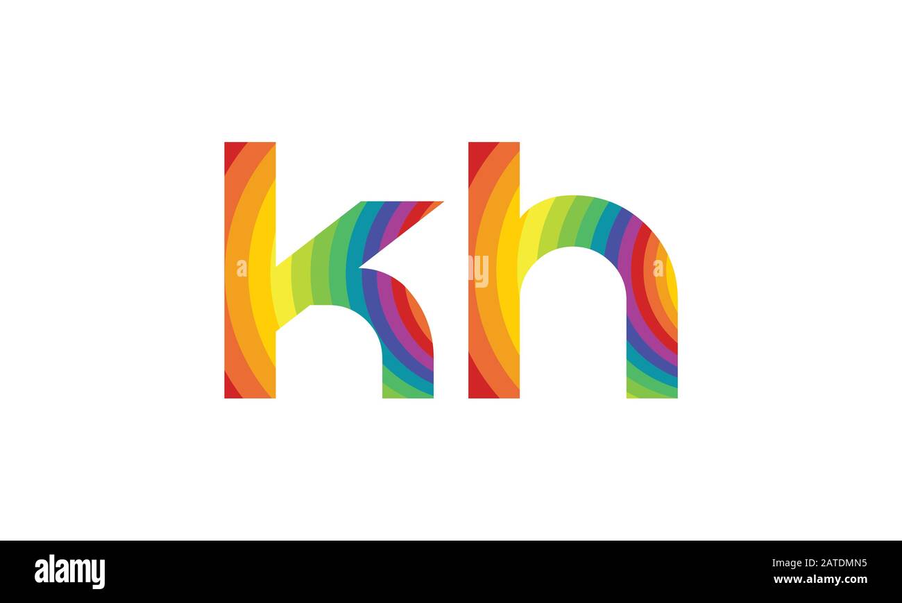 Vektor-Vorlage für KH-Logo-Design mit Anfangsalphabet. Abstraktes KH-Logo Stock Vektor