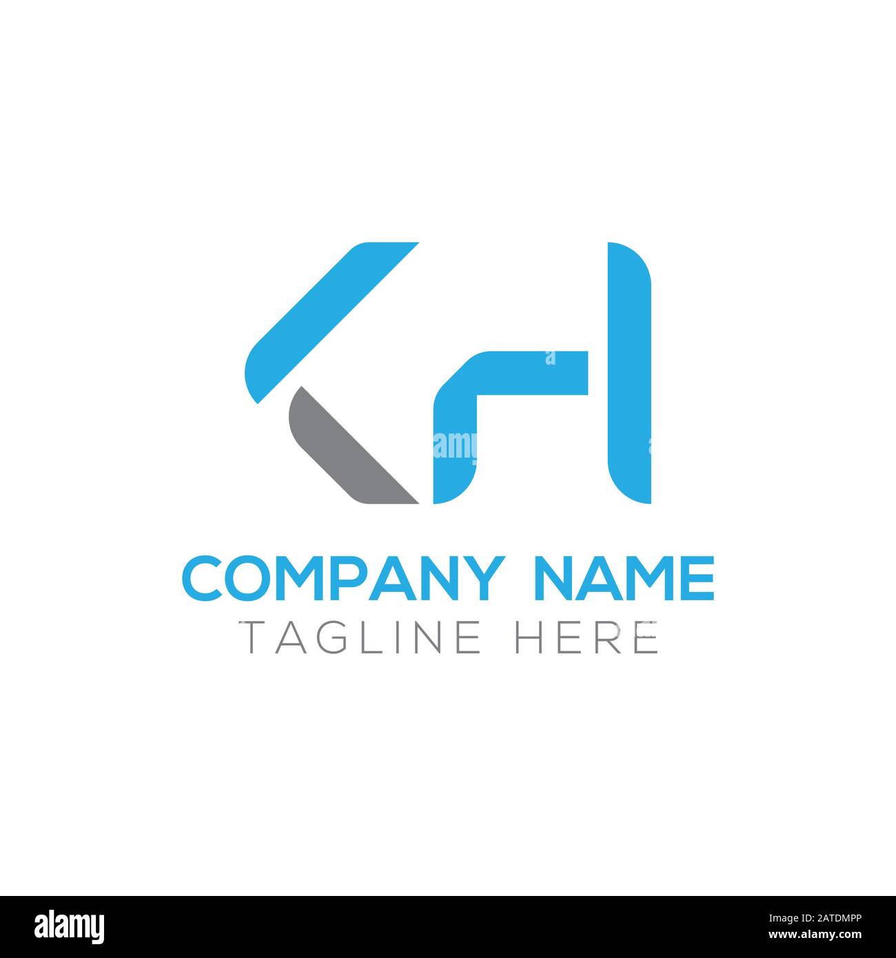 Vektor-Vorlage für KH-Logo-Design mit Anfangsalphabet. Abstraktes KH-Logo Stock Vektor