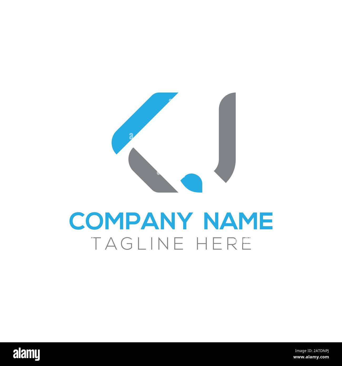 Vektor-Vorlage für KJ-Logo-Design mit anfänglichem Alphabet. Abstraktes KJ-Logo Mit Link Stock Vektor