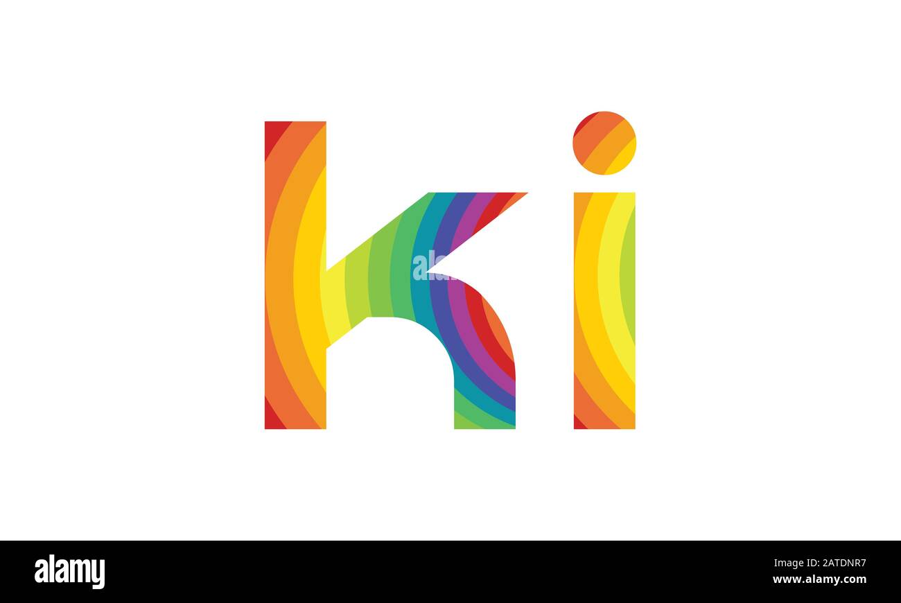 KI-Logo-Design-Vektor-Vorlage für das anfängliche Alphabet. Abstrakter Buchstabe KI Verknüpftes Logo Stock Vektor