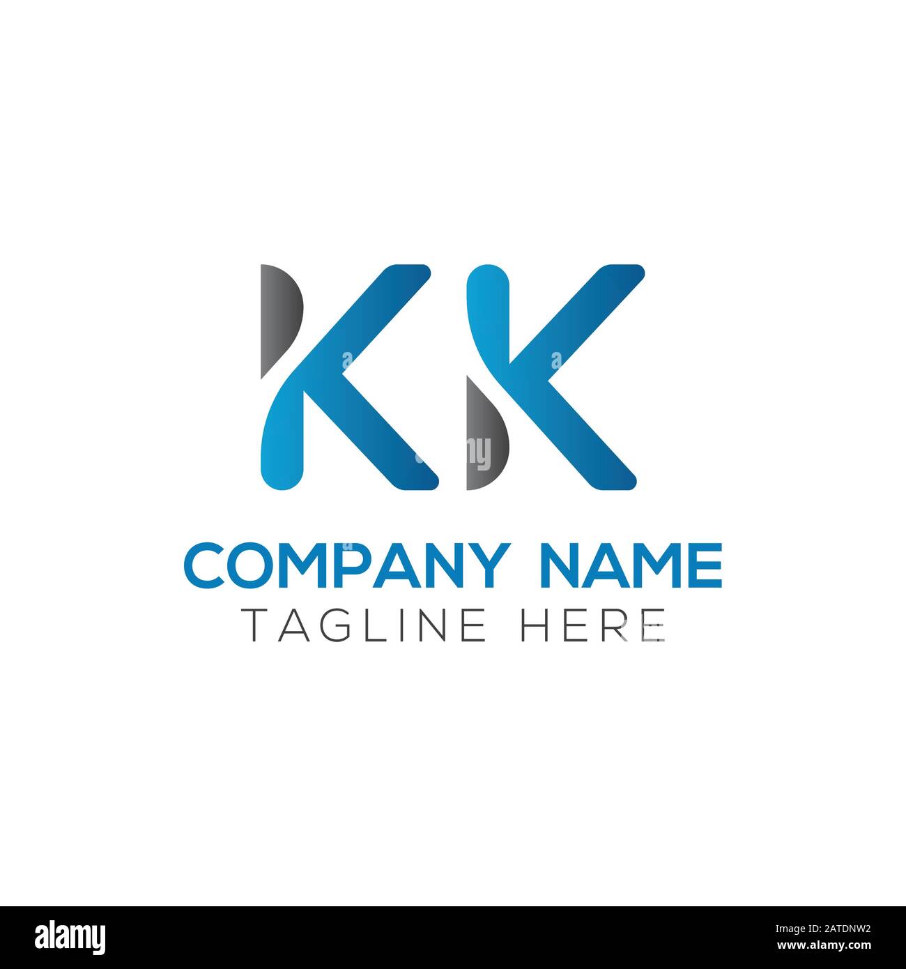 Vektor-Vorlage für KK-Logo-Design mit Anfangsalphabet. Abstrakter Buchstabe KK Verlinktes Logo Stock Vektor