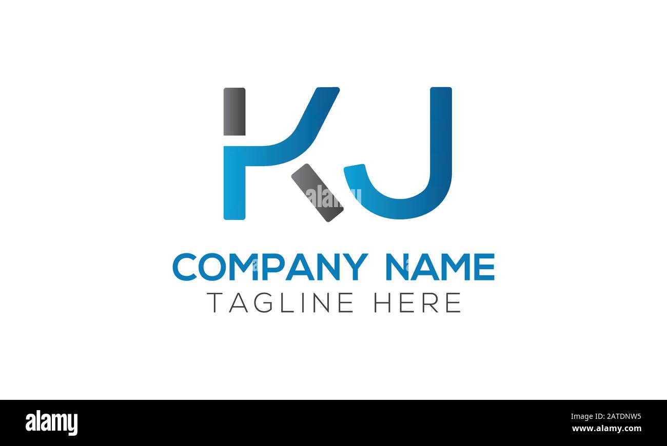 Vektor-Vorlage für KJ-Logo-Design mit anfänglichem Alphabet. Abstraktes KJ-Logo Mit Link Stock Vektor