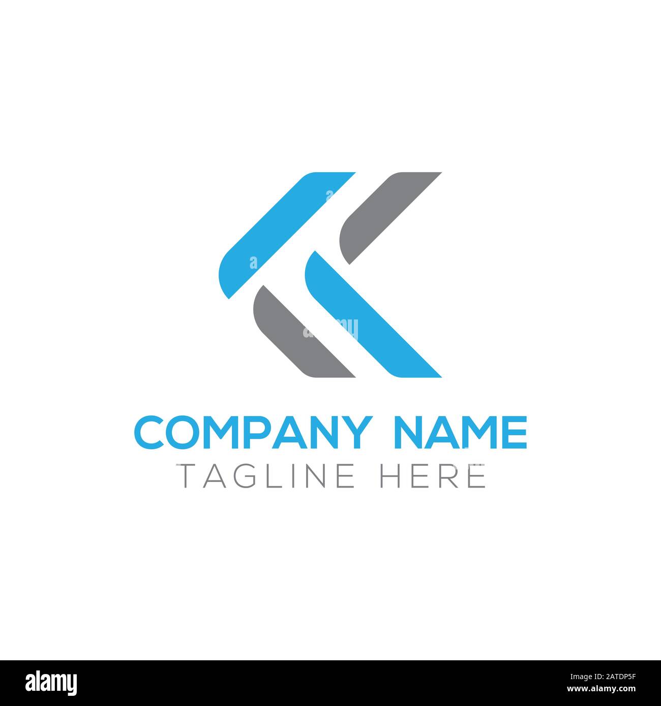 Vektor-Vorlage für KK-Logo-Design mit Anfangsalphabet. Abstrakter Buchstabe KK Verlinktes Logo Stock Vektor