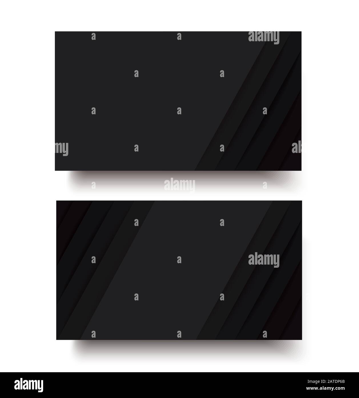 Moderne, schwarze Linien, doppelseitige Visitenkartenvorlage Stockfoto