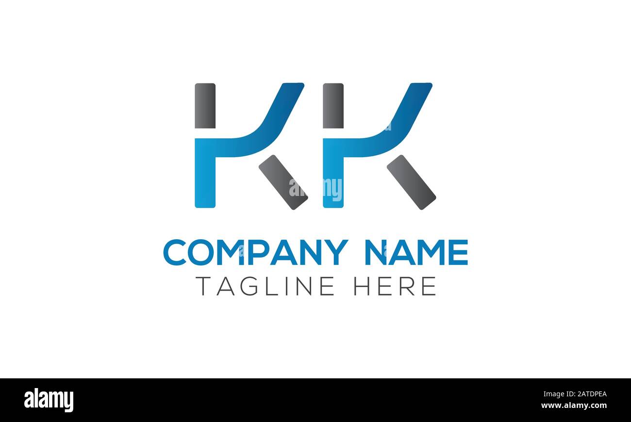 Vektor-Vorlage für KK-Logo-Design mit Anfangsalphabet. Abstrakter Buchstabe KK Verlinktes Logo Stock Vektor