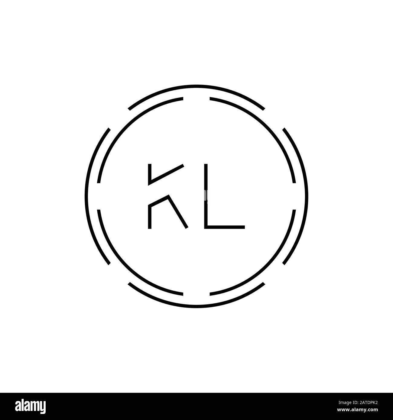 Vektor-Vorlage für KL-Logo-Design mit Anfangsalphabet. Abstraktes KL-Logo Stock Vektor