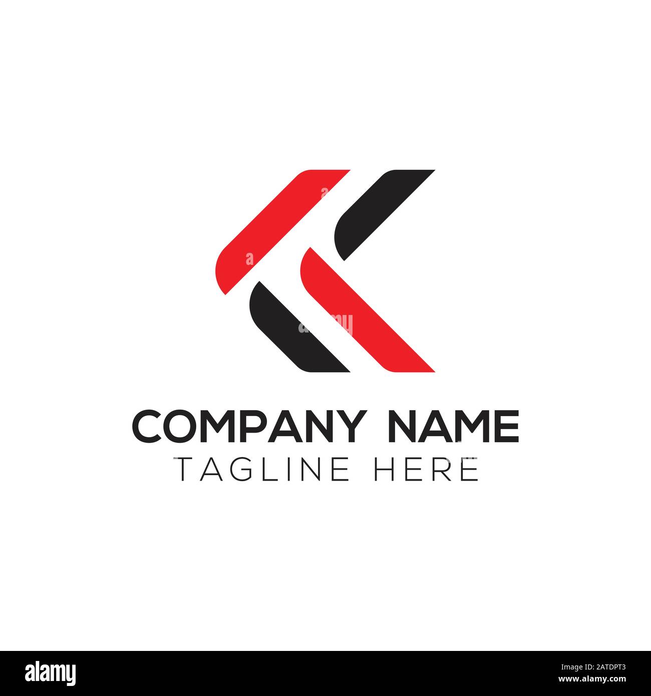 Vektor-Vorlage für KK-Logo-Design mit Anfangsalphabet. Abstrakter Buchstabe KK Verlinktes Logo Stock Vektor