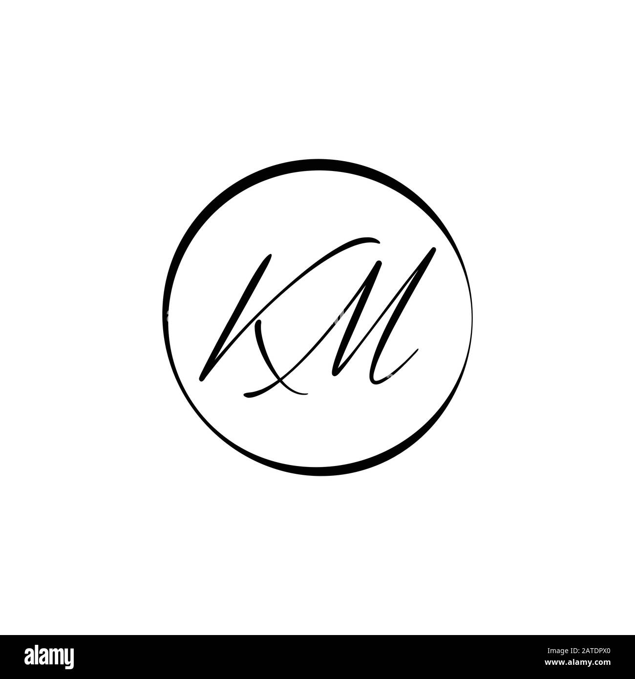 Vektor-Vorlage für das anfängliche Alphabet-KM-Logo. Abstraktes Letter KM-Logo Stock Vektor