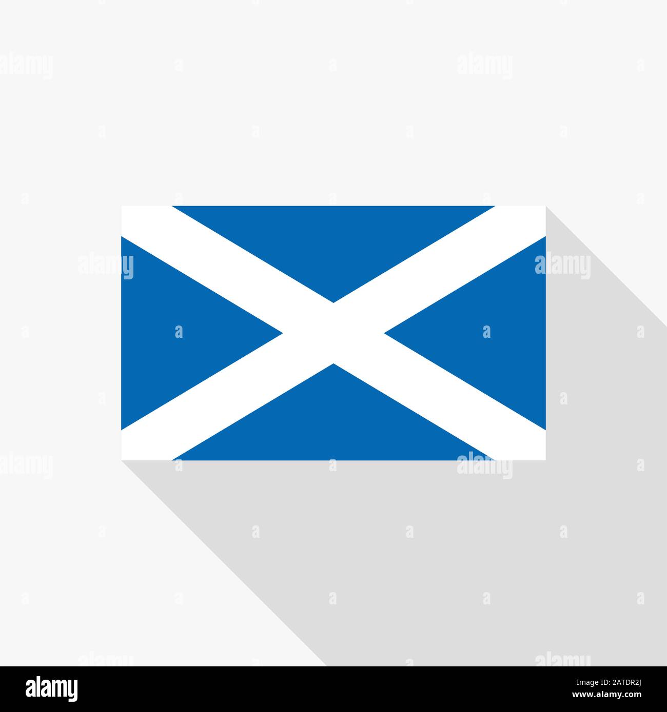 Nationalflaggen Schottlands. Symbol der schottischen Flagge in flachem Stil mit langem Schatten. Flat Icon mit Flagge Schottlands. Vektordarstellung im EPS8-Format. Stock Vektor