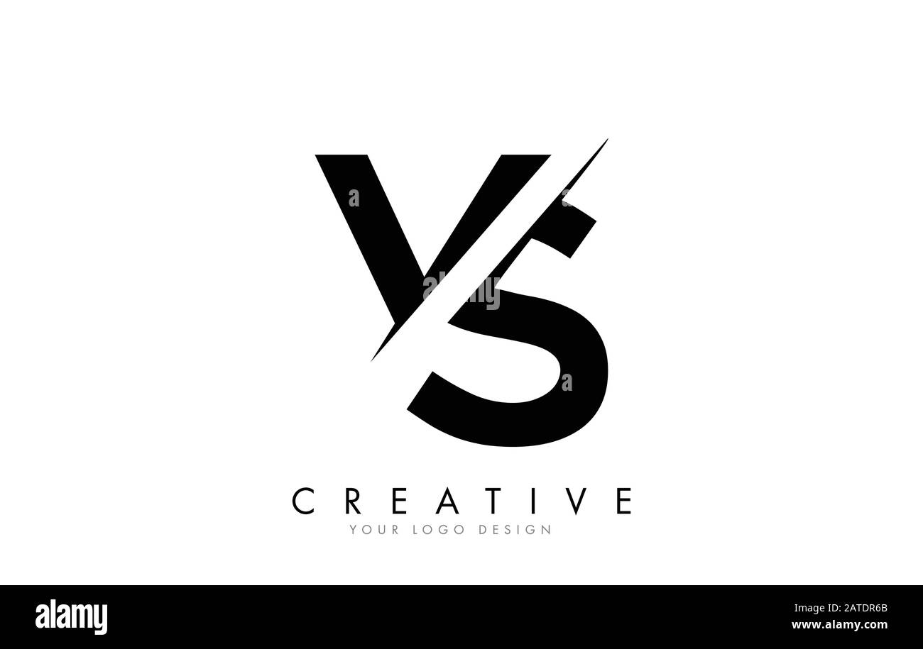 VS V S Letter Logo Design mit Creative Cut. Kreatives Logo-Design. Stock Vektor