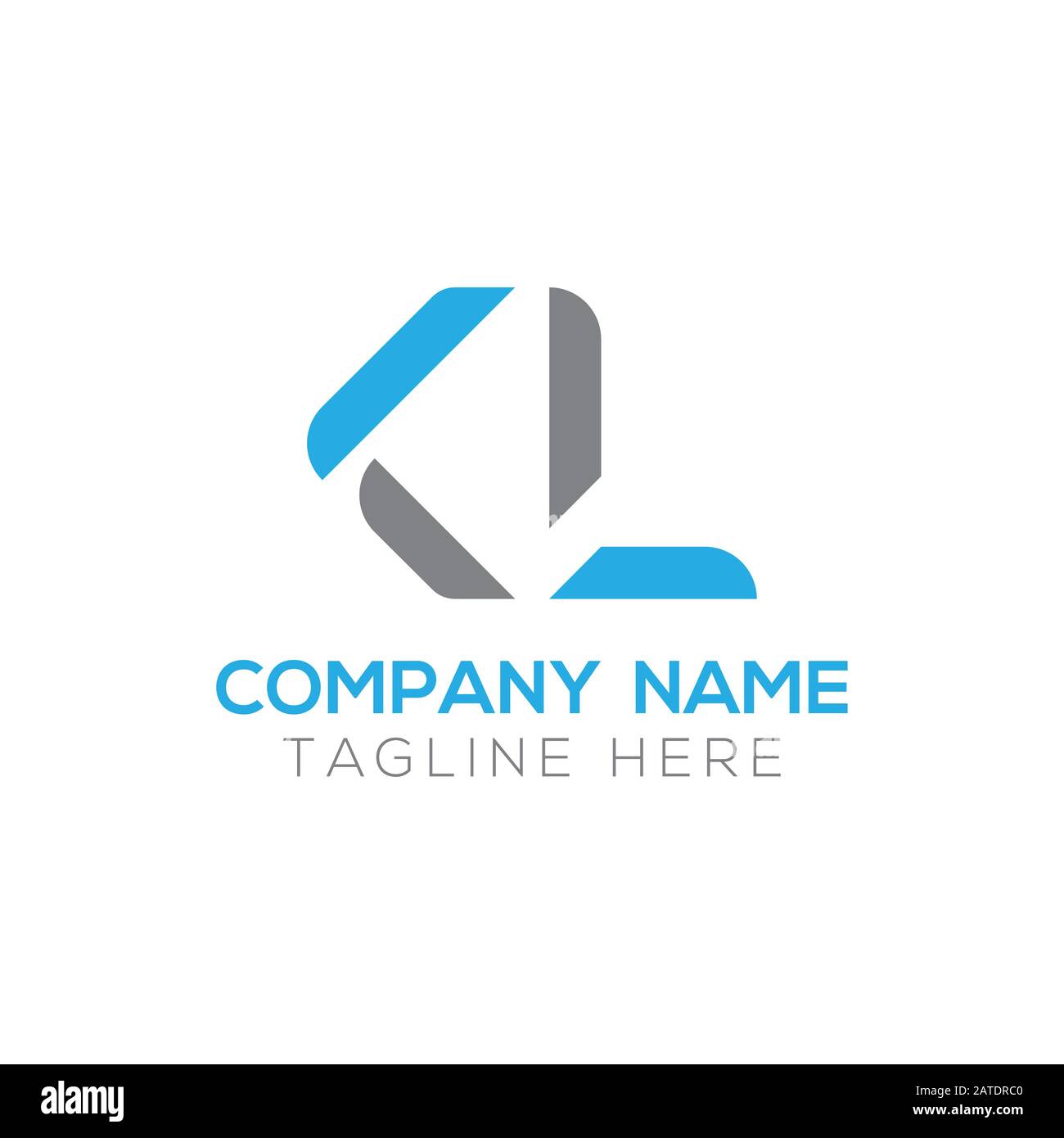 Vektor-Vorlage für KL-Logo-Design mit Anfangsalphabet. Abstraktes KL-Logo Stock Vektor