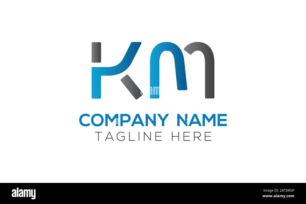 Vektor-Vorlage für das anfängliche Alphabet-KM-Logo. Abstraktes Letter KM-Logo Stock Vektor