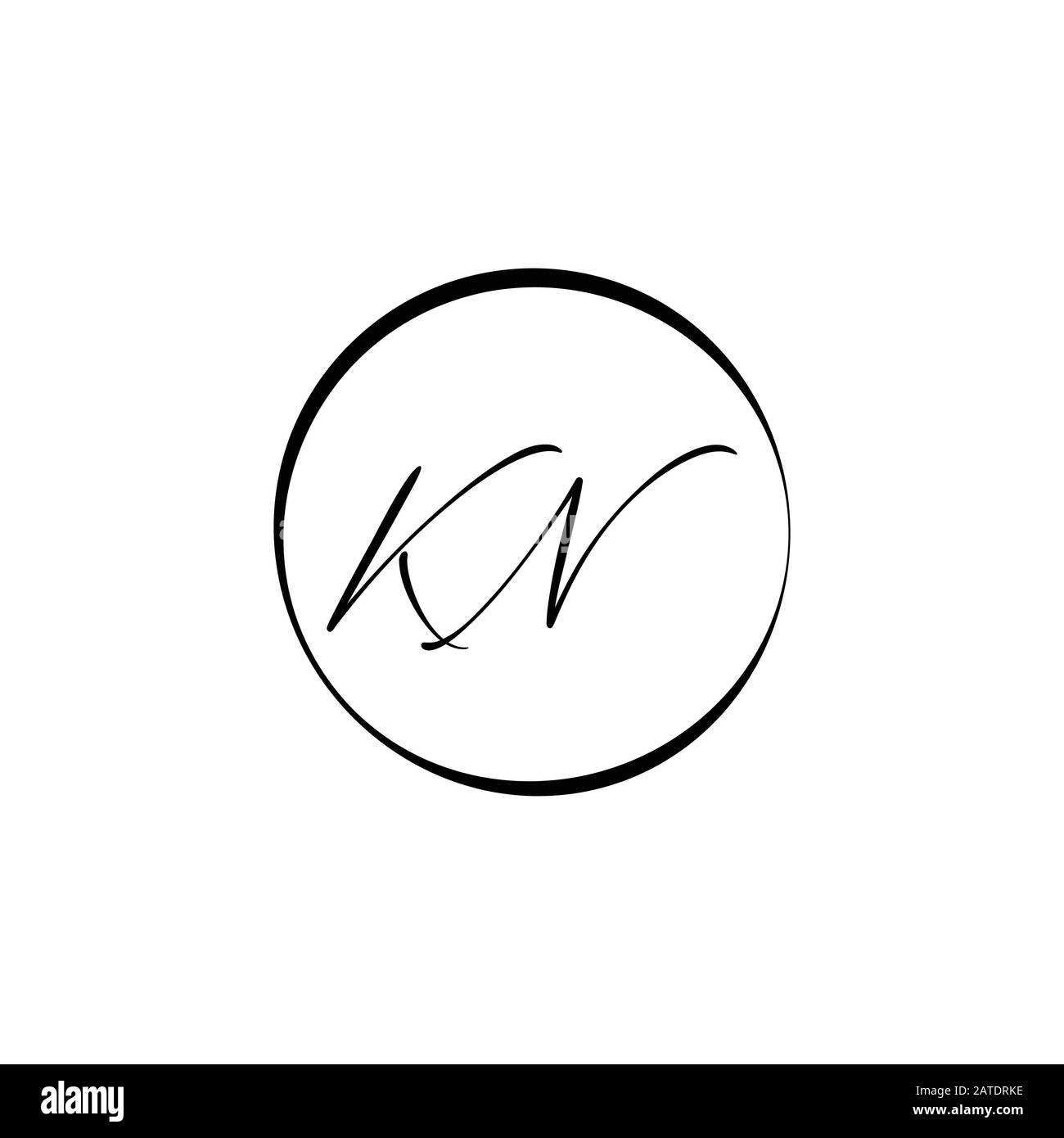 Vektorvorlage für das Design des KN-Logos mit Anfangsalphabet. Abstrakter Buchstabe KN Linked Logo Stock Vektor