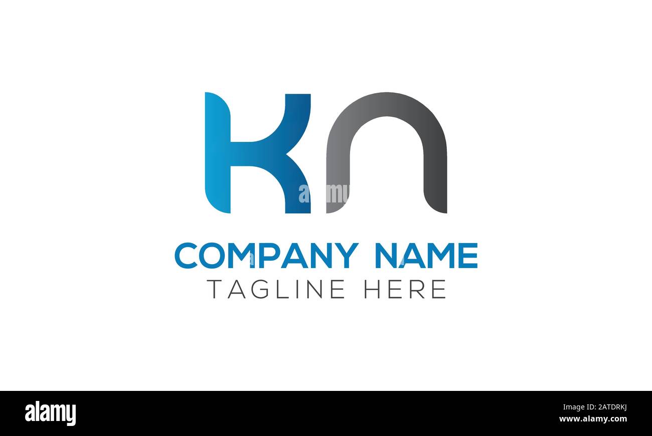 Vektorvorlage für das Design des KN-Logos mit Anfangsalphabet. Abstrakter Buchstabe KN Linked Logo Stock Vektor