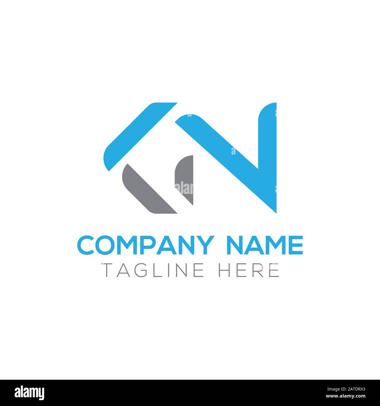 Vektorvorlage für das Design des KN-Logos mit Anfangsalphabet. Abstrakter Buchstabe KN Linked Logo Stock Vektor