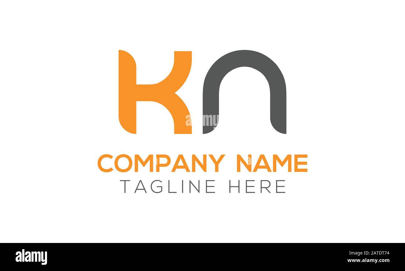 Vektorvorlage für das Design des KN-Logos mit Anfangsalphabet. Abstrakter Buchstabe KN Linked Logo Stock Vektor