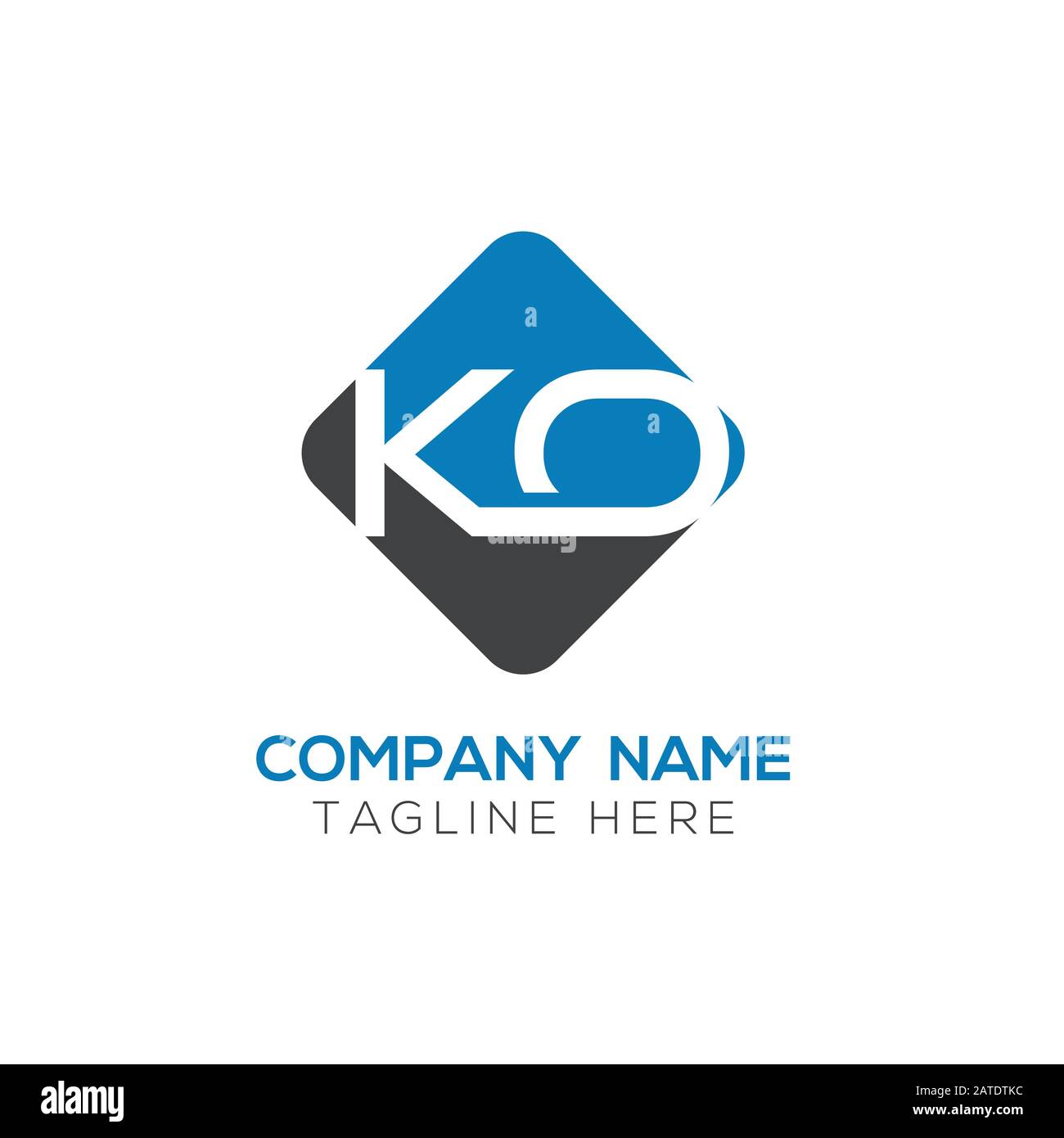 Vektor-Vorlage für Design des ersten Alphabets KO-Logos. Abstraktes Letter KO-Logo Stock Vektor