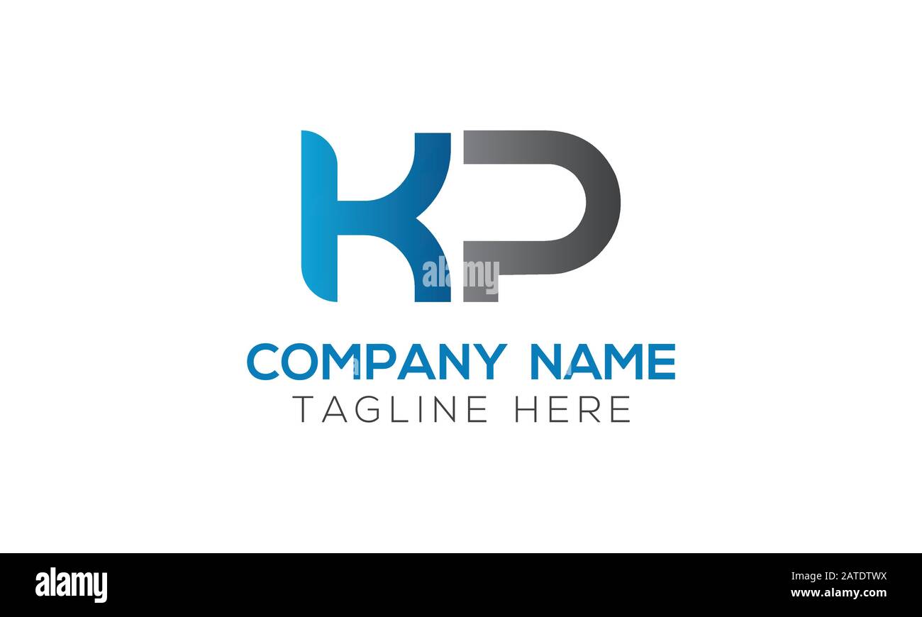 Vektor-Vorlage für KP-Logo-Design mit anfänglichem Alphabet. Abstrakter Buchstabe KP Verknüpftes Logo Stock Vektor