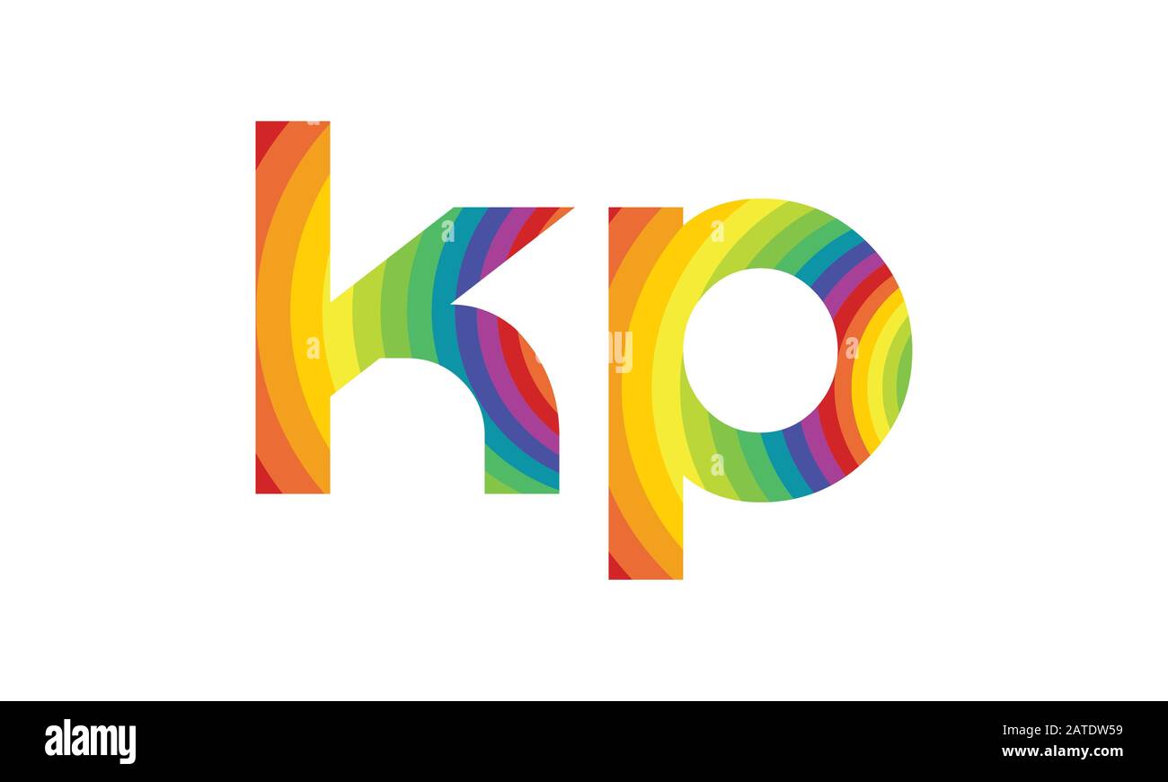 Vektor-Vorlage für KP-Logo-Design mit anfänglichem Alphabet. Abstrakter Buchstabe KP Verknüpftes Logo Stock Vektor