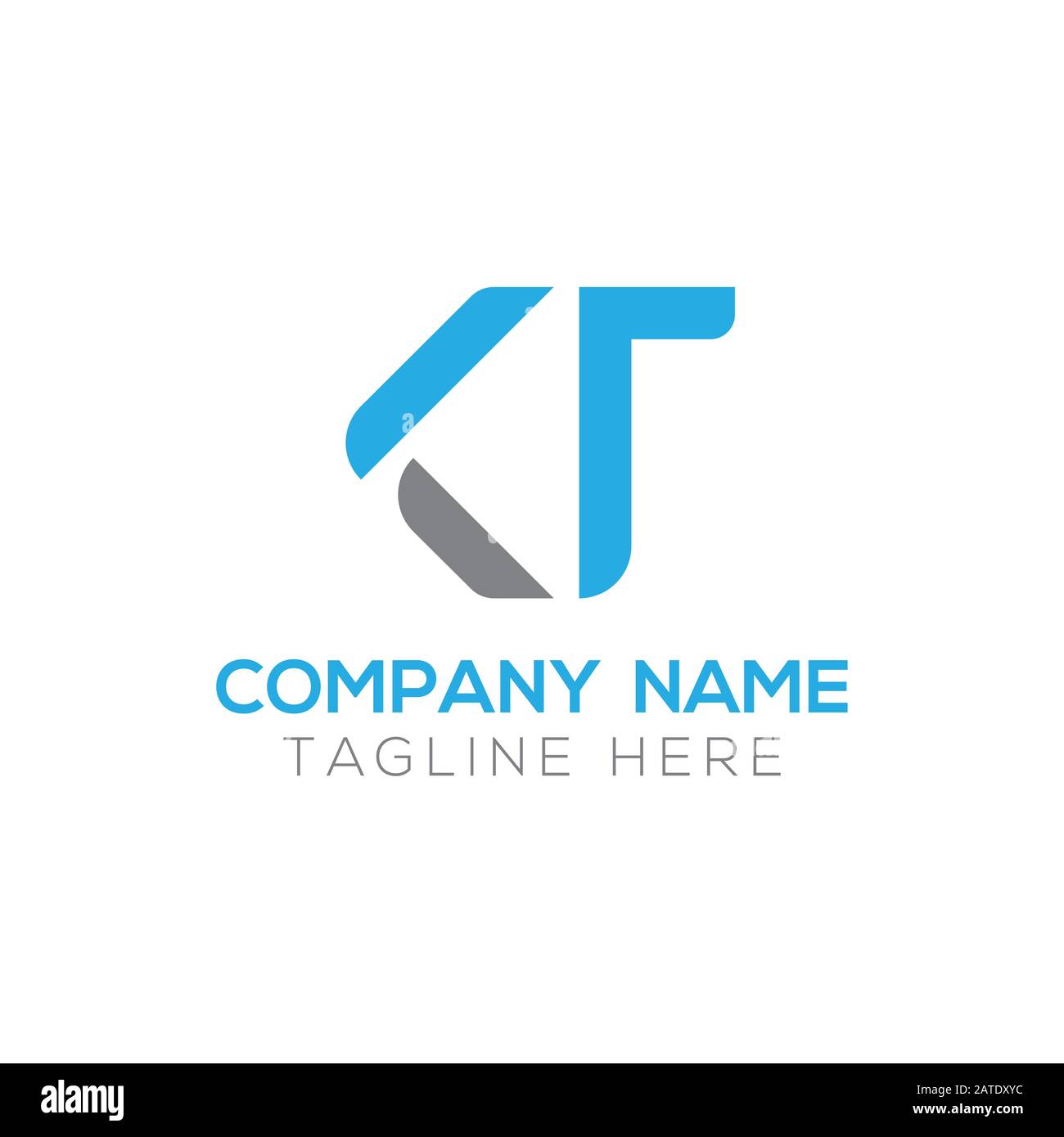 Vektor-Vorlage für KT-Logo-Design mit Anfangsalphabet. Abstrakter Buchstabe KT Verknüpftes Logo Stock Vektor