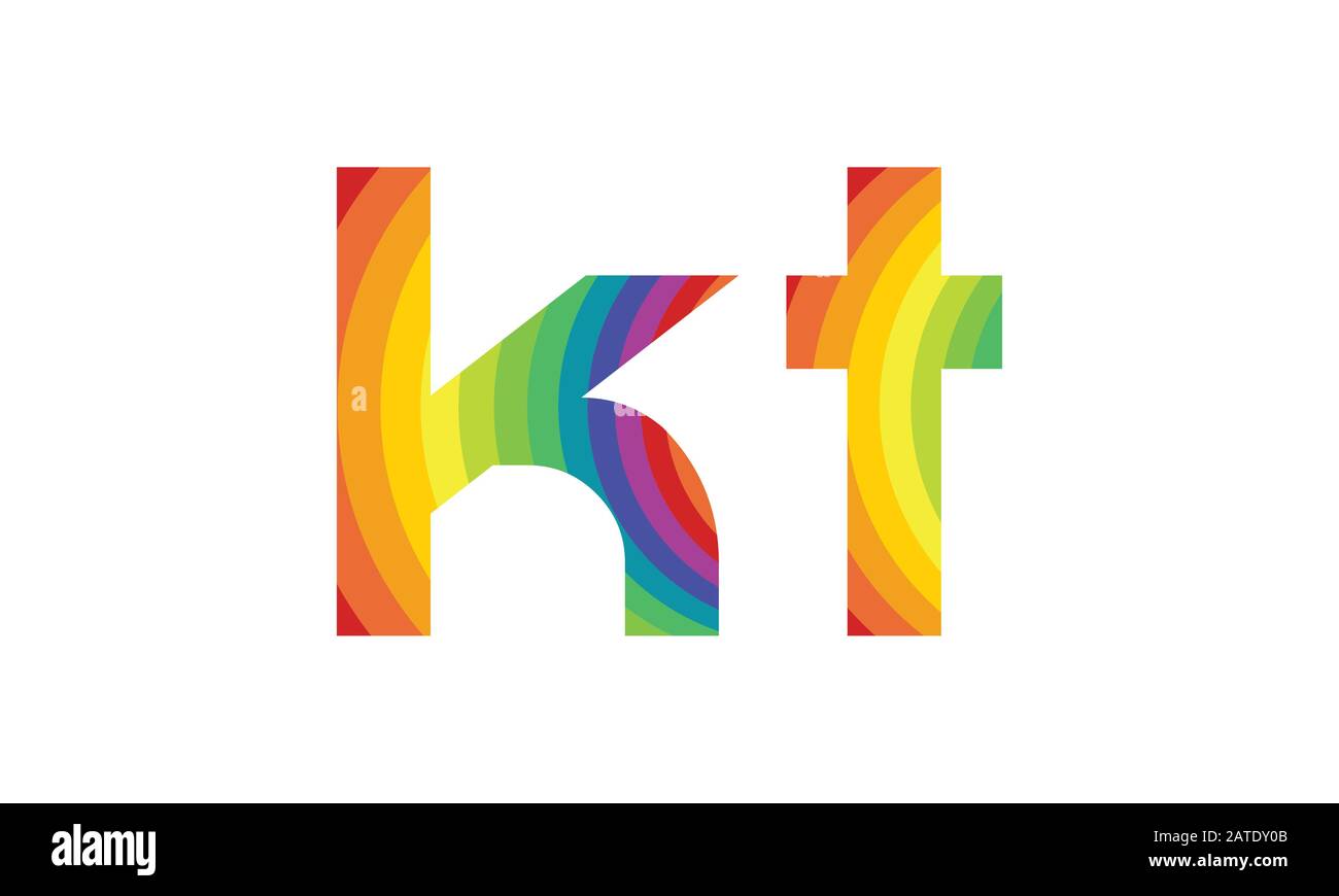 Vektor-Vorlage für KT-Logo-Design mit Anfangsalphabet. Abstrakter Buchstabe KT Verknüpftes Logo Stock Vektor