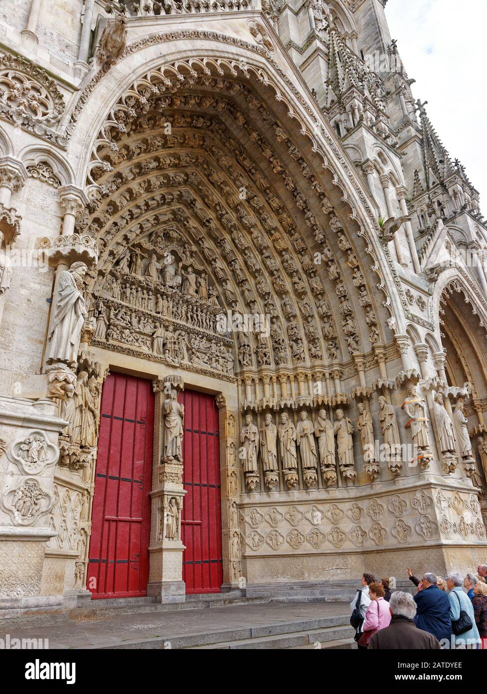 Portal der Kathedrale von Amiens Notre Dame an der Somme Stockfoto