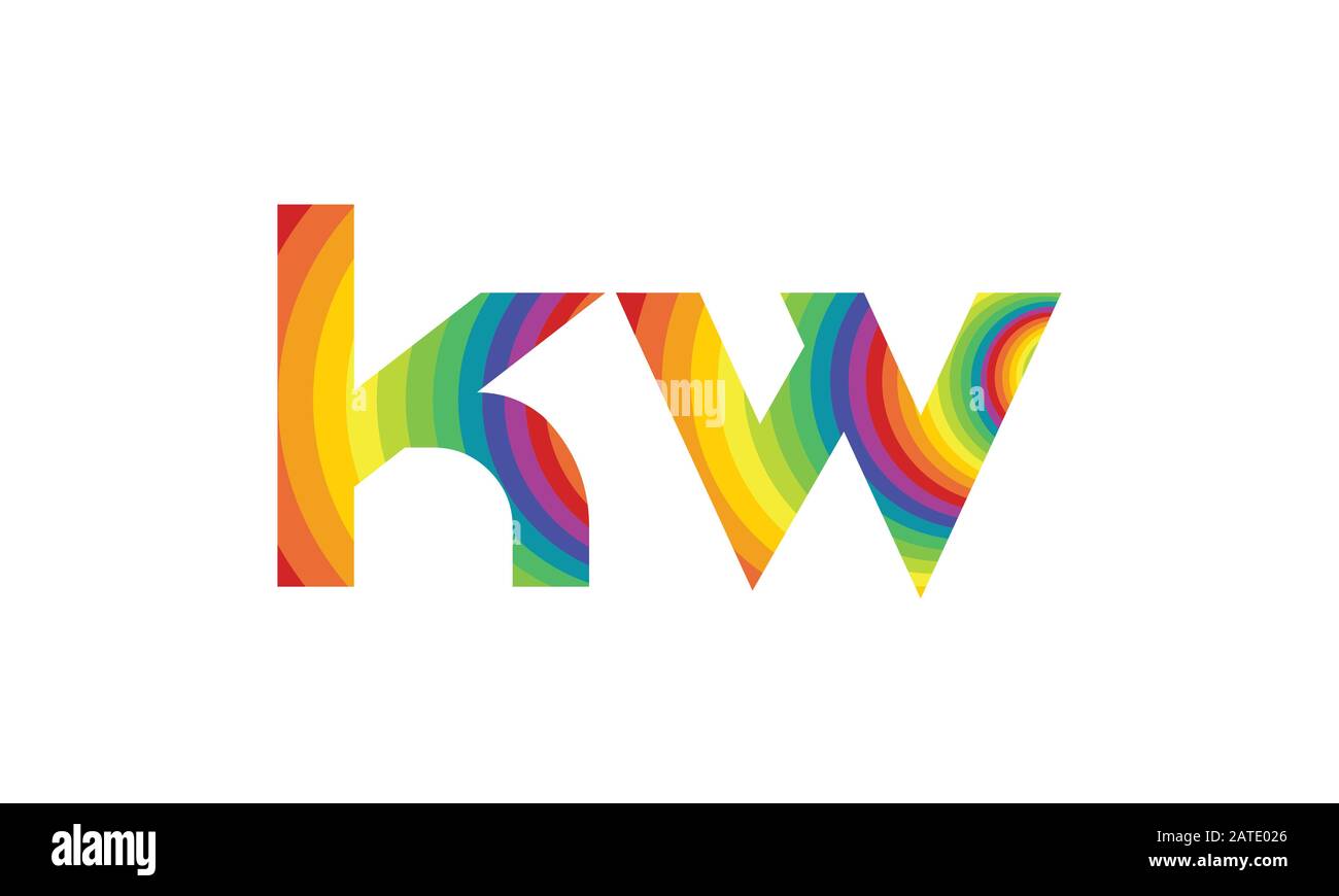 KW-Logo-Design-Vektor-Vorlage für das anfängliche Alphabet. Abstrakter Buchstabe KW Verknüpftes Logo Stock Vektor