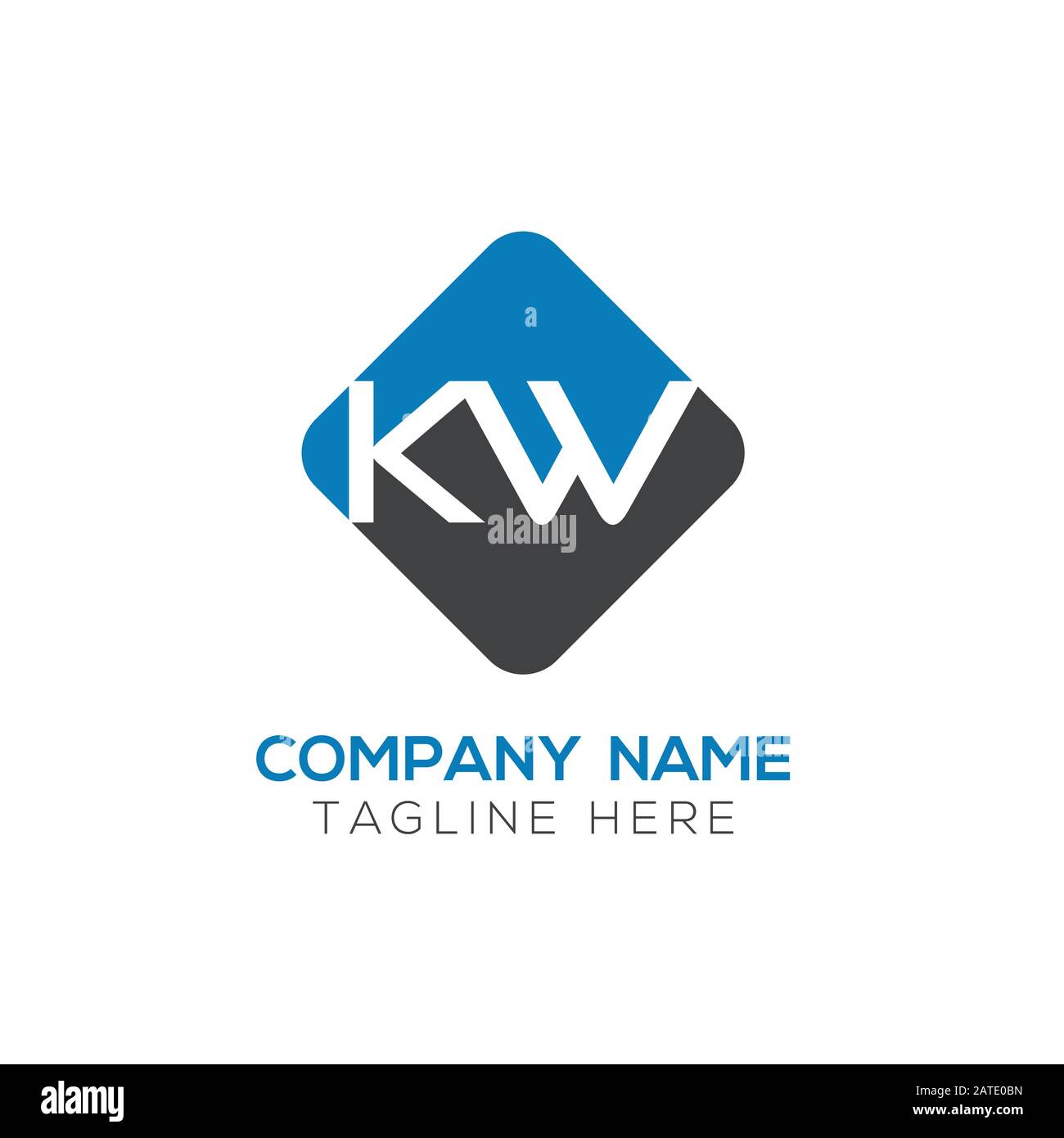 KW-Logo-Design-Vektor-Vorlage für das anfängliche Alphabet. Abstrakter Buchstabe KW Verknüpftes Logo Stock Vektor