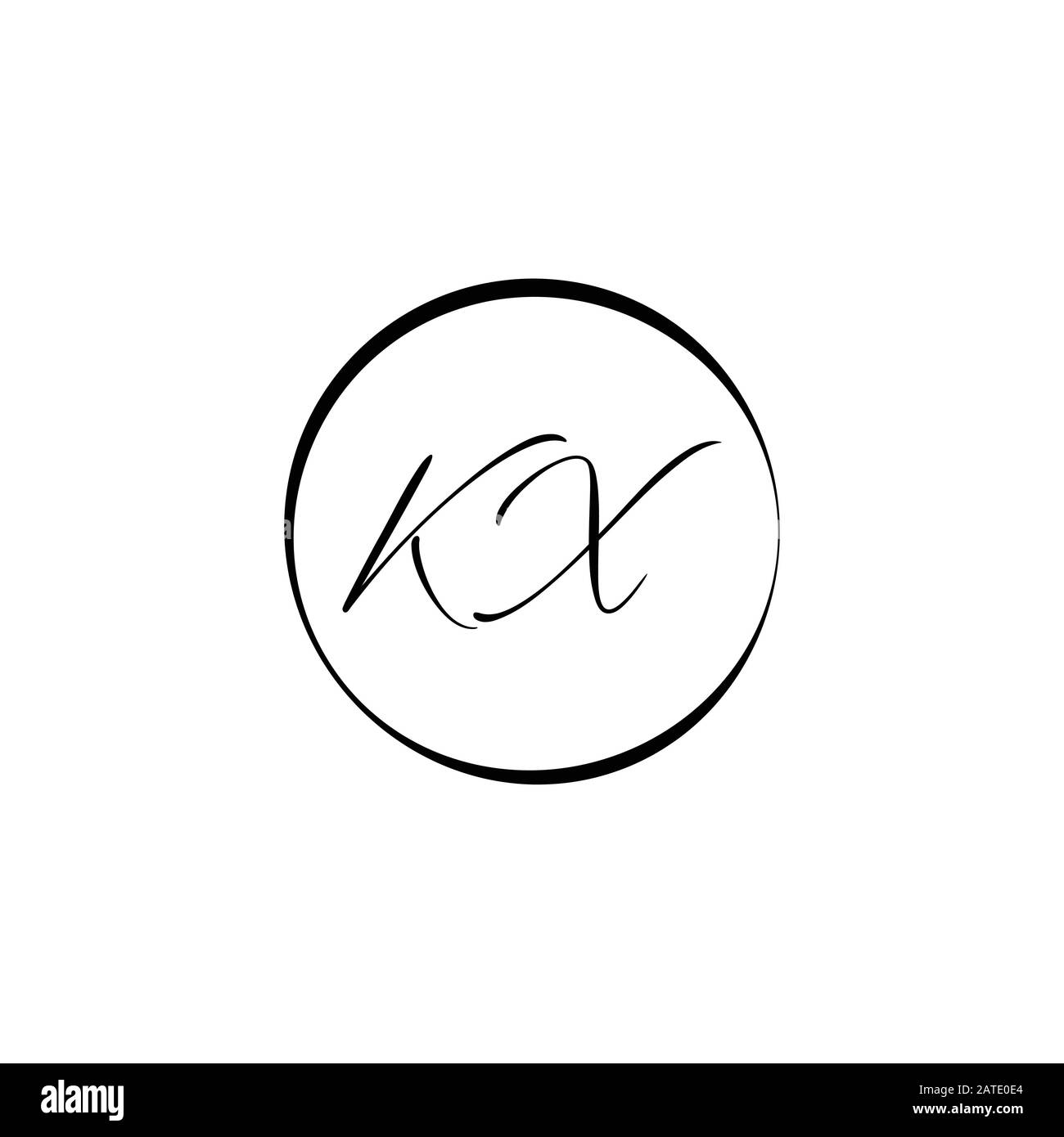 Vektor-Vorlage für KX-Logo-Design mit anfänglichem Alphabet. Abstraktes KX-Logo Mit Kx-Verknüpfung Stock Vektor