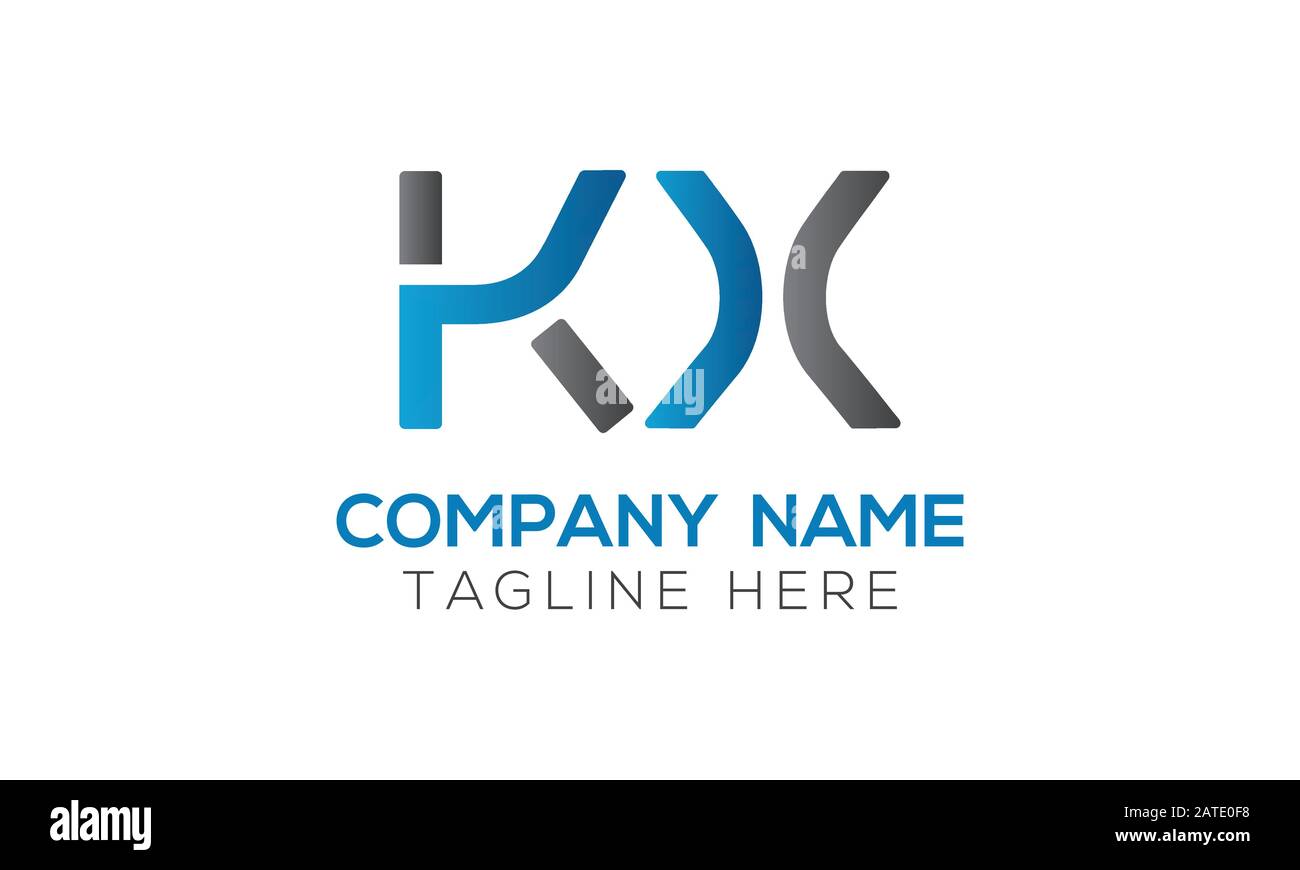 Vektor-Vorlage für KX-Logo-Design mit anfänglichem Alphabet. Abstraktes KX-Logo Mit Kx-Verknüpfung Stock Vektor