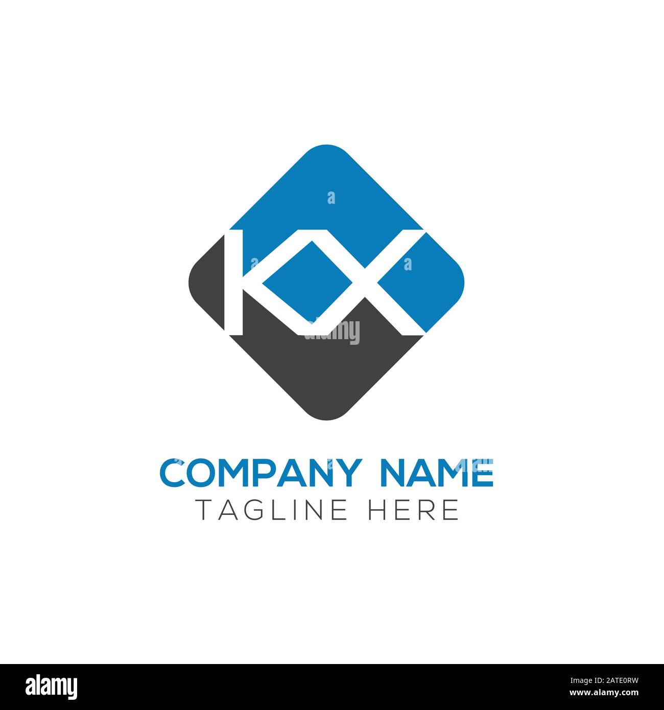 Vektor-Vorlage für KX-Logo-Design mit anfänglichem Alphabet. Abstraktes KX-Logo Mit Kx-Verknüpfung Stock Vektor