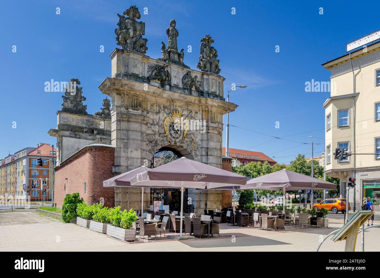 Szczecin, Provinz Westpomeran, Polen. 18 Cent. Royale Stadttor. Platz Der Preussischen Huldigung. Stockfoto