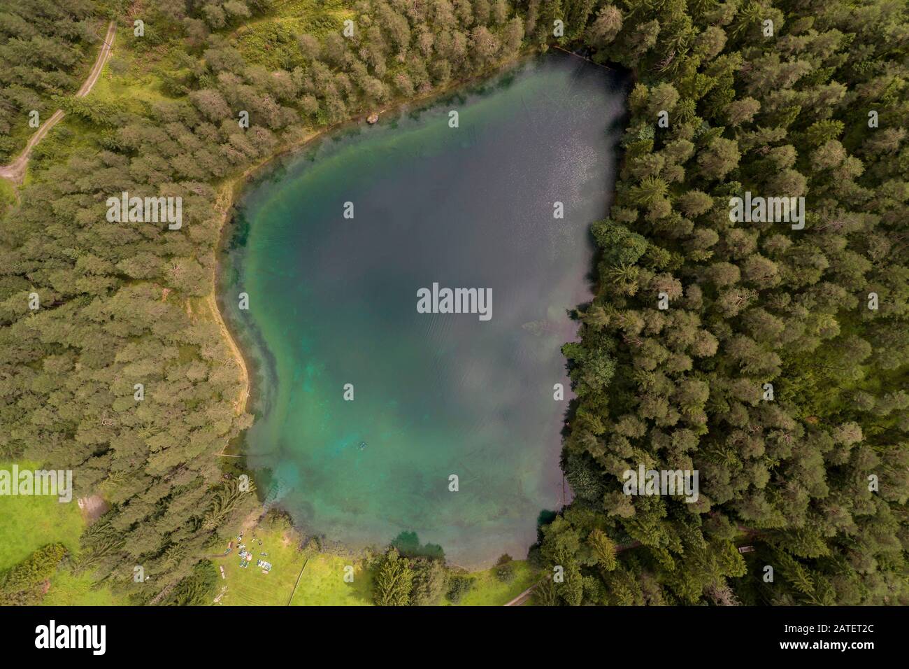 Luftbild Samarangersee, Samarangersee, Nassereith, Tyrol, Österreich Stockfoto