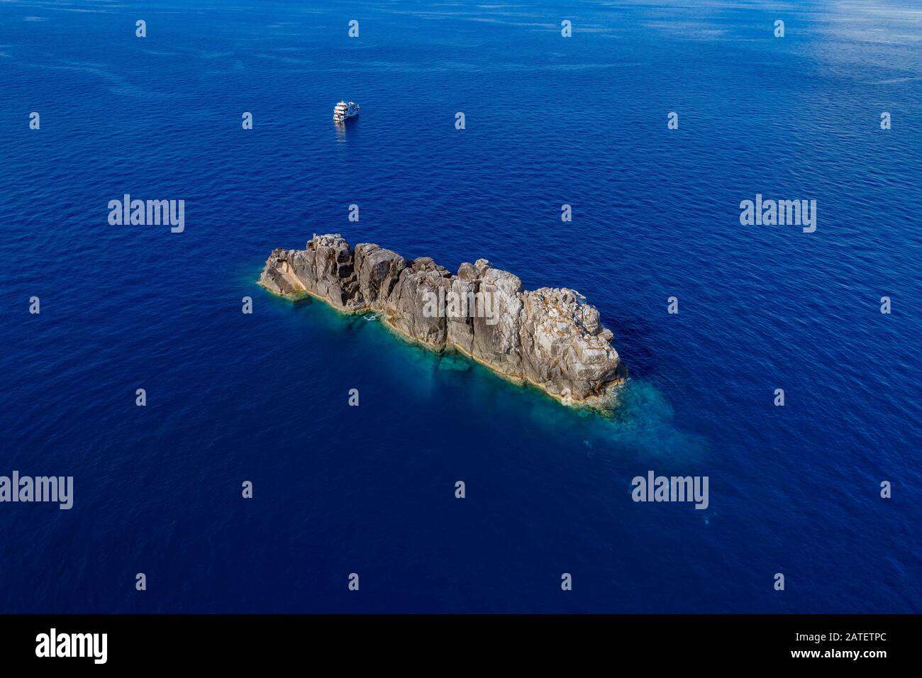Luftbild vom Black Rock, Black Rock, Republik der Union von Myanmar, Birma, Andamanensee, Indischer Ozean Stockfoto