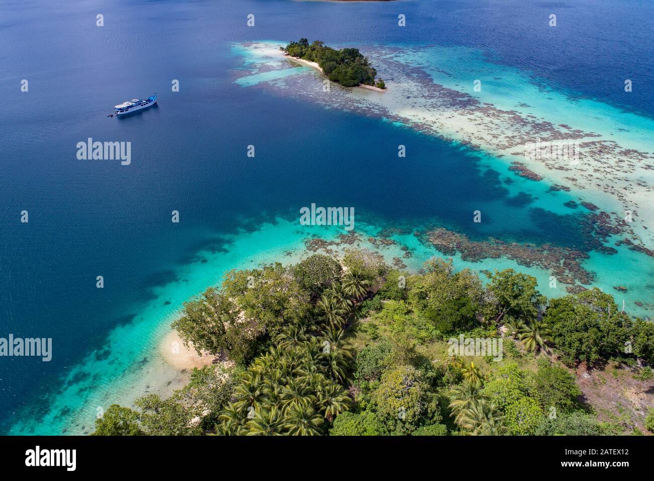 Luftbild von der Insel Ghavutu, den Florida-Inseln, den Salomon-Inseln und dem Südpazifik Stockfoto