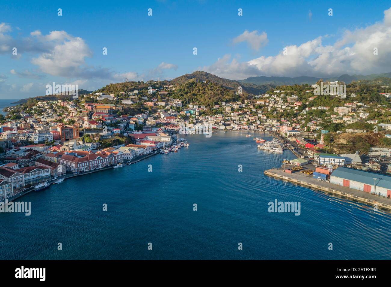 Luftaufnahme von St. George's, Grenada, Karibik Stockfoto