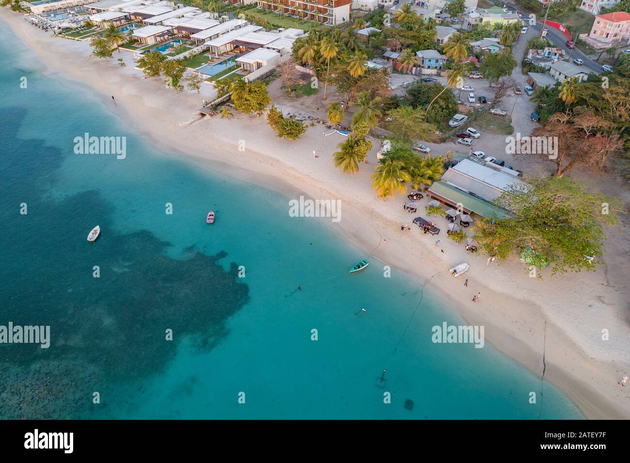 Luftansicht der Grand Anse Bay, Grenada, Karibik Stockfoto