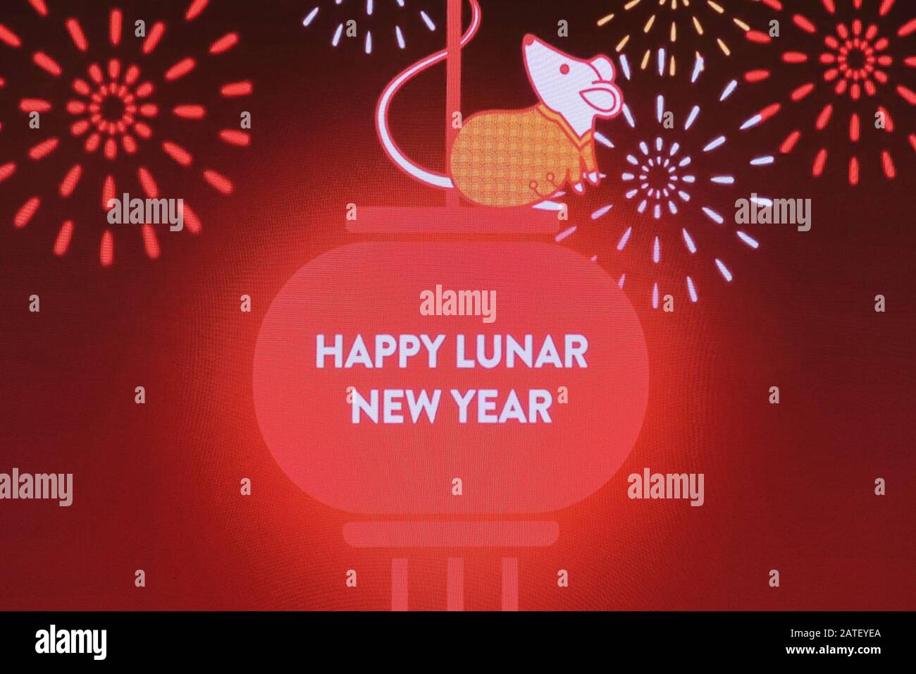 Happy Lunar Neujahr, Jahr der Ratte, 2020 Stockfoto