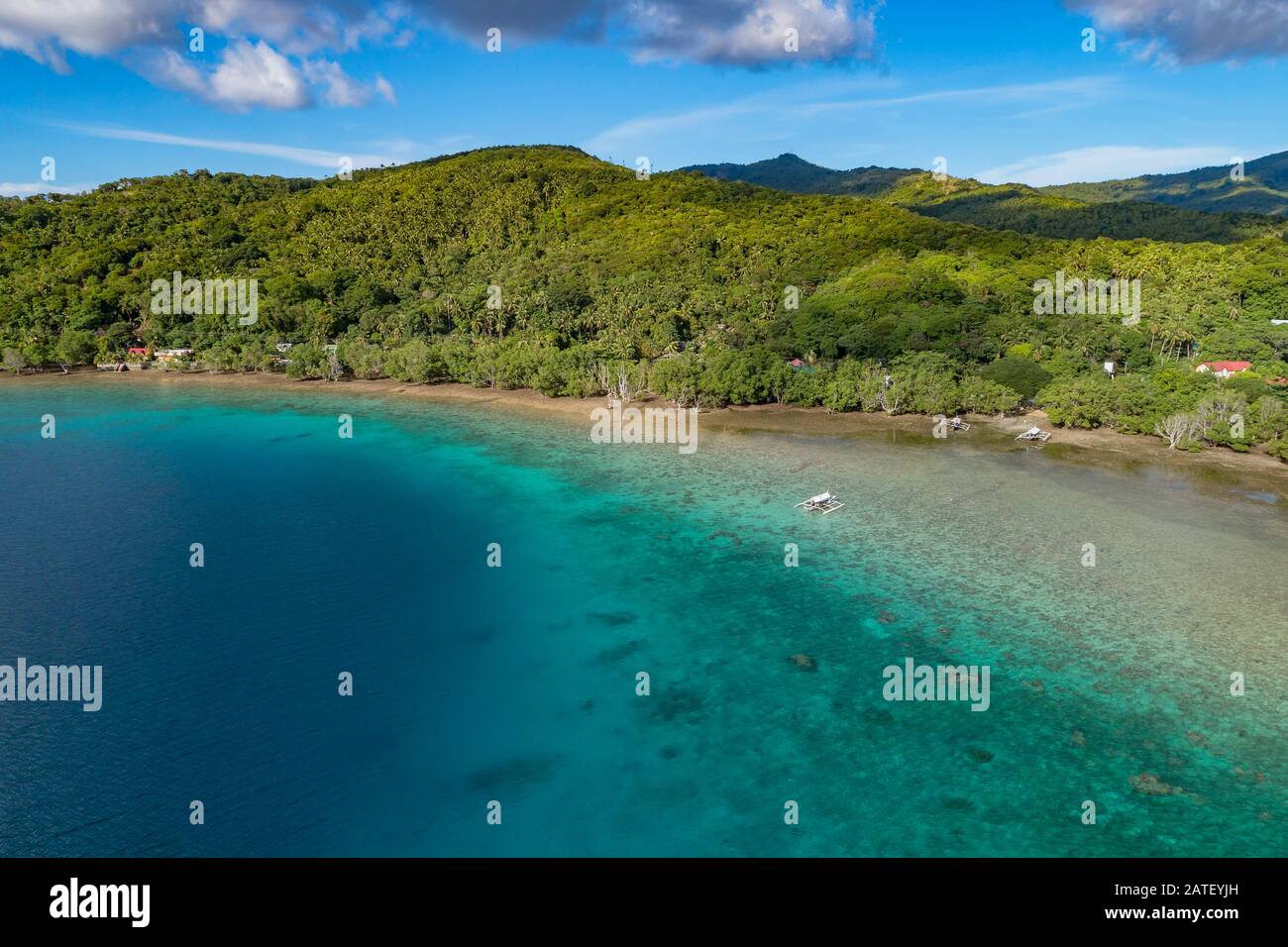 Luftbild des Mangrovenwaldes, Insel Romblon, Philippinen, philippinische See, Pazifik, Pazifischer Ozean Stockfoto