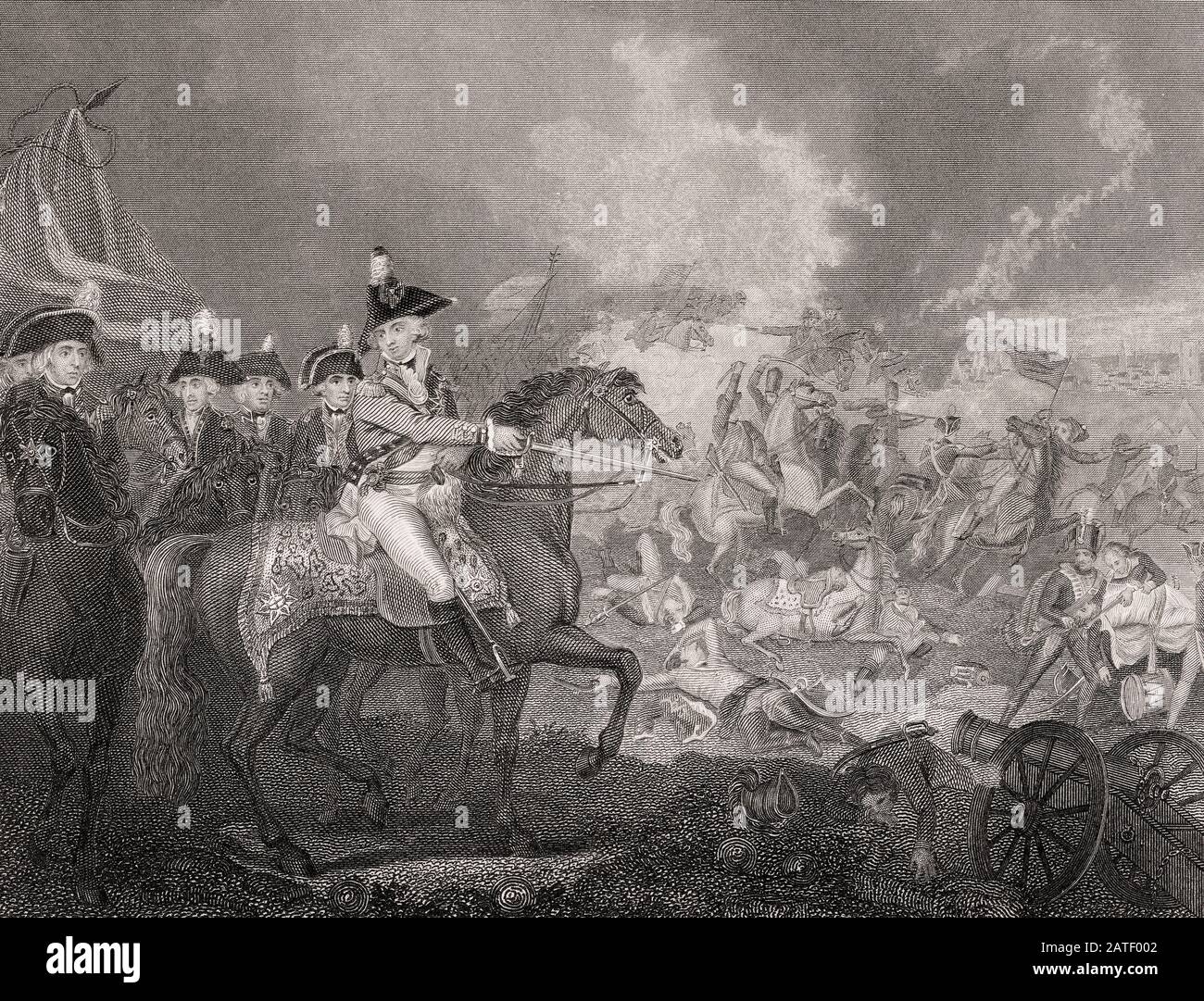 Die Schlacht von Famars am 23. Mai 1793 während der Flandern-Kampagne des Krieges der Ersten Koalition Stockfoto