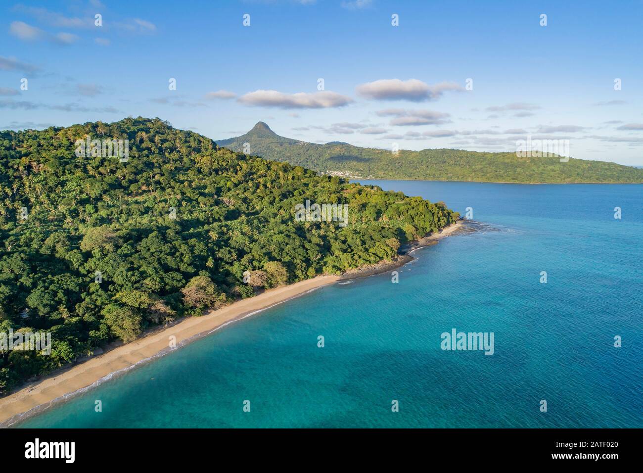 Luftaufnahme von Plage de N'Gouja, Strand von NGouja, Plage de N Gouja, Kani-Keli, Mayotte, Indischer Ozean Stockfoto