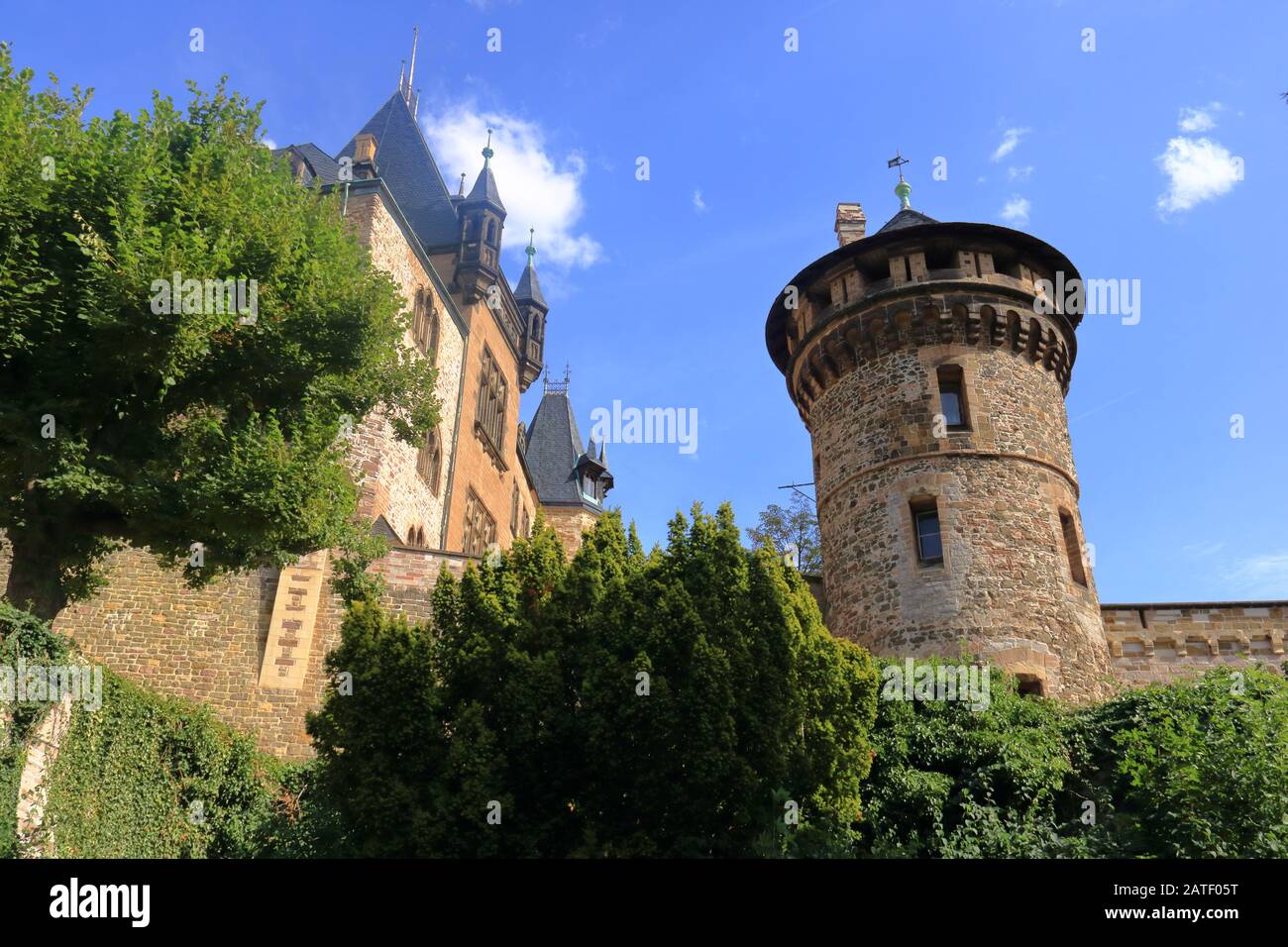 August 2018 - Wernigerode/Deutschland: Schloss Wernigerode im Harz, Deutschland Stockfoto