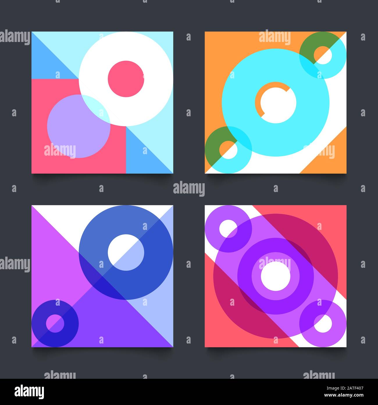Einfache Geometrische Muster Bauhaushintergrund Mit Kreisen Und Dreiecken Vektorgrafiken Stock Vektorgrafik Alamy