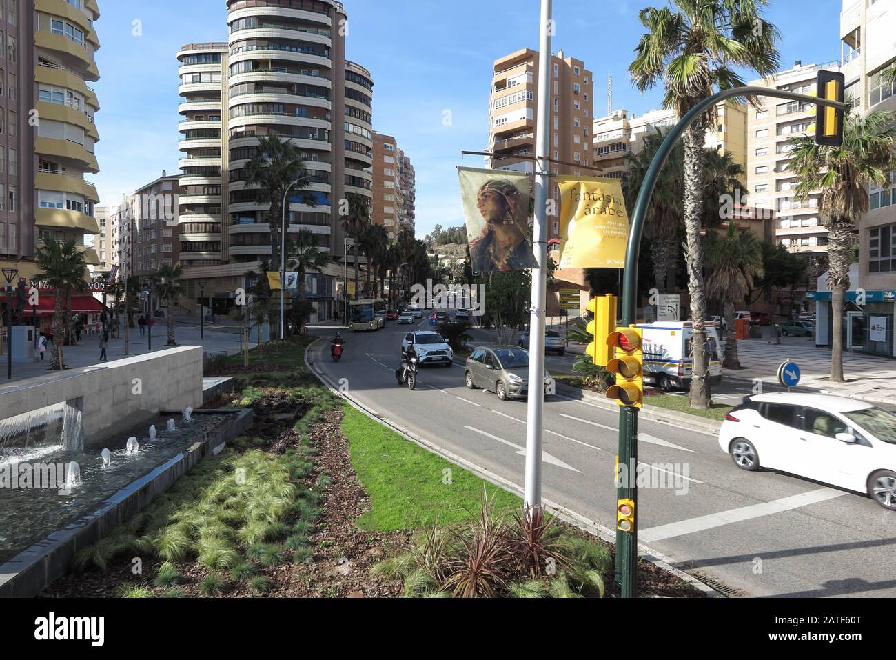 Avenue de Canovas del Castillo, Málaga, Spanien Stockfoto