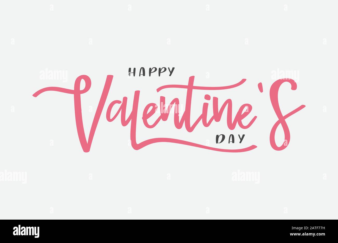 Happy Valentine Day Vector, Handzeichnung Vector Schriftzug Design Illustration, romantisches Zitat Postkarte, Karte, Einladung, Banner Vorlage Stock Vektor