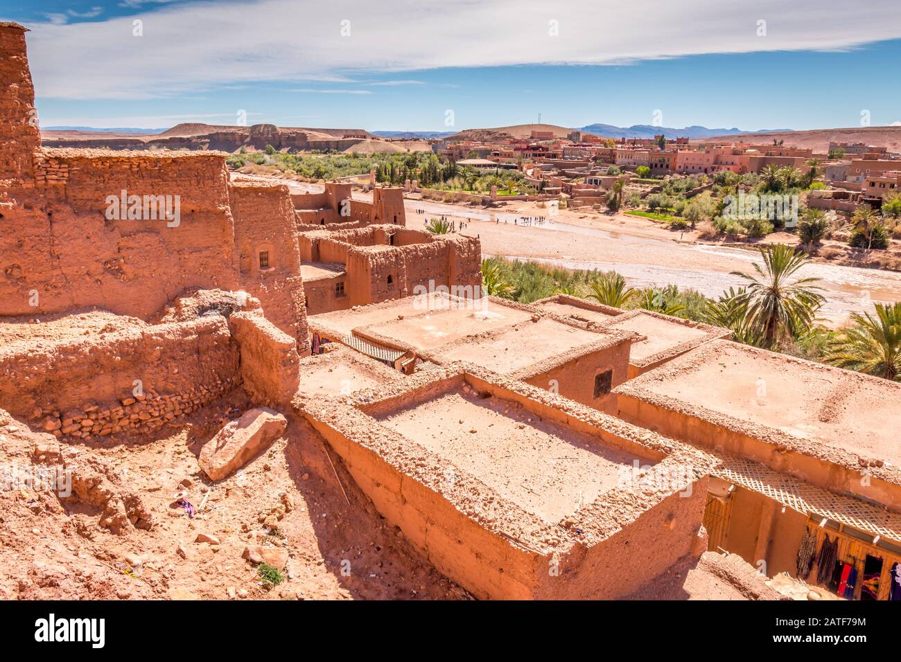 Befestigte Dorf- und Lehmhäuser, Ait Benhaddou, Marokko Stockfoto