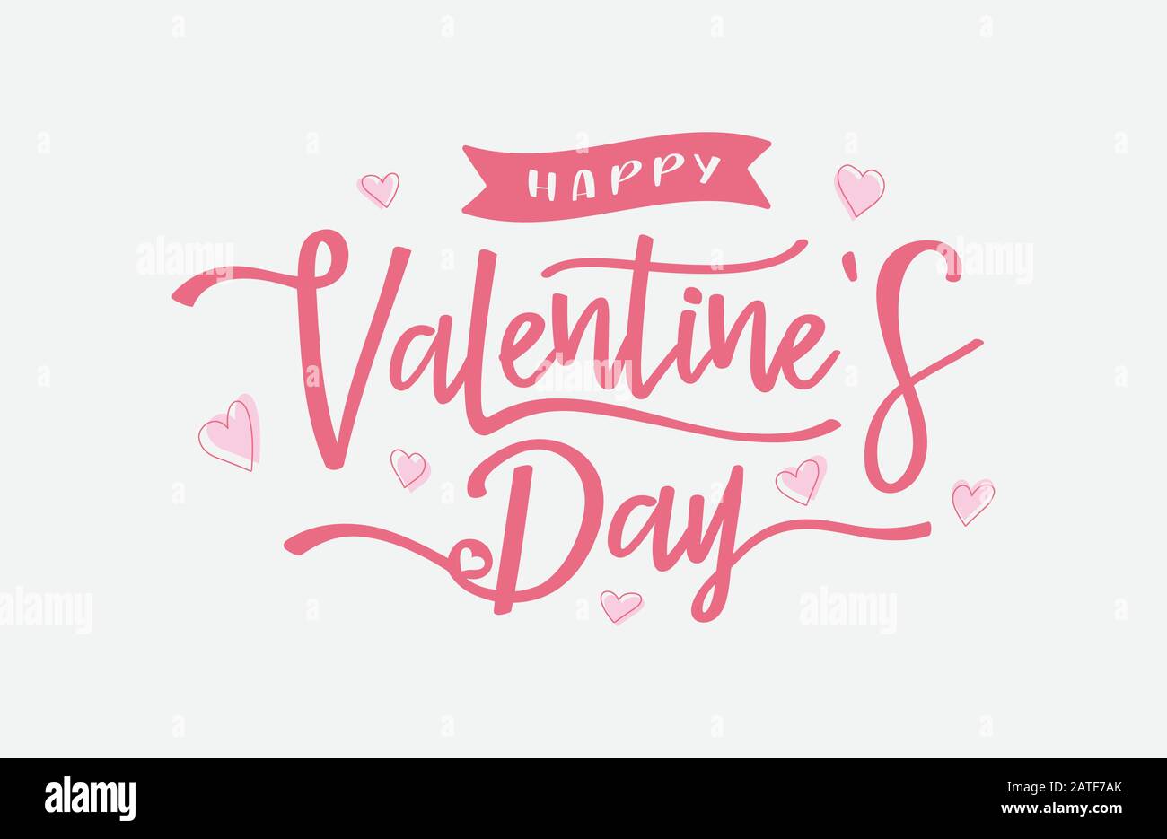 Happy Valentine Day Vector, Handzeichnung Vector Schriftzug Design Illustration, romantisches Zitat Postkarte, Karte, Einladung, Banner Vorlage Stock Vektor