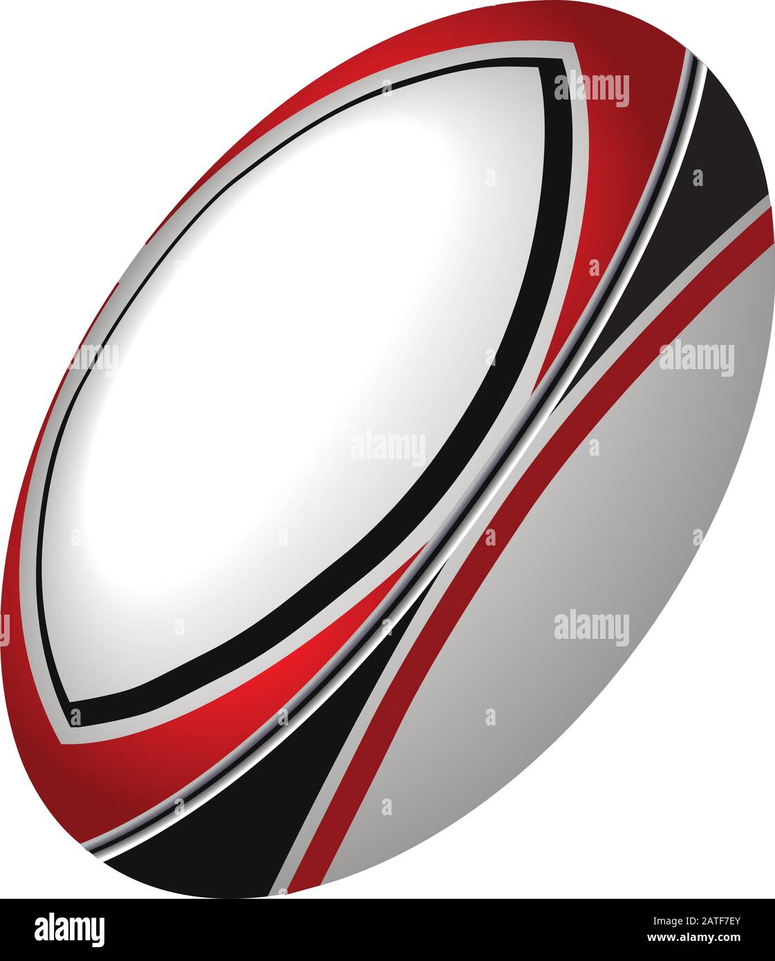 Vektor Rugby Ball in imaginären Farbschema, isoliert auf weißem Hintergrund. Stock Vektor